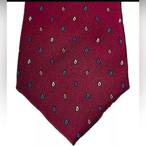 David Lawrence Mens Tie Red Geometric Silk Necktie Classic Vintage